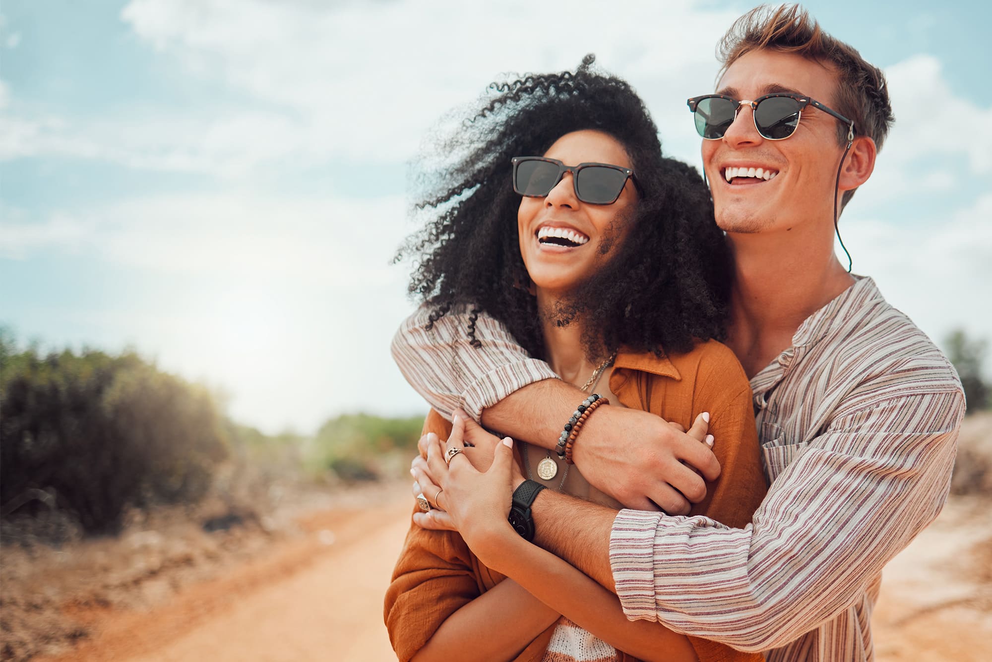 Happy couple outdoors